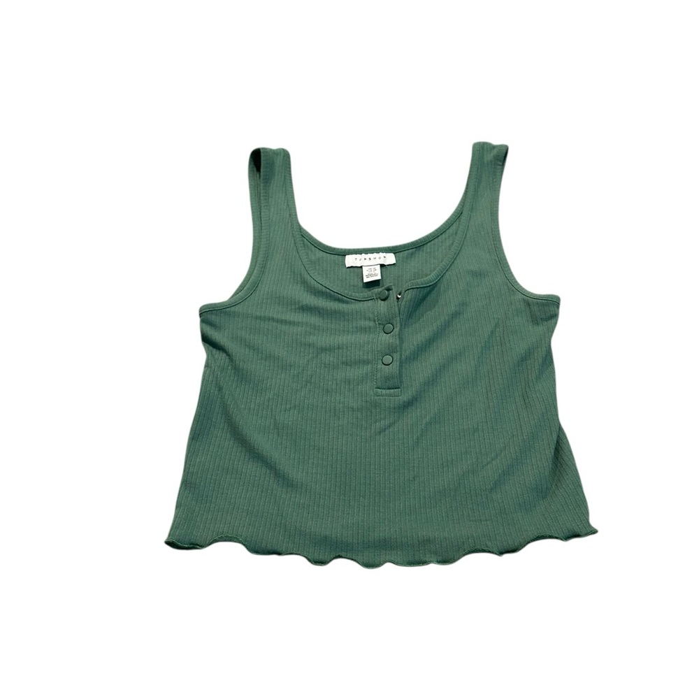 TOPSHOP cropped green tank